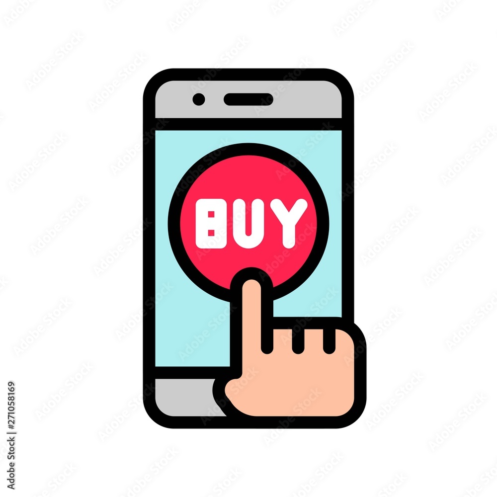 Mobile shopping vector, Digital marketing filled icon editable stroke Mobile shopping vector, Digital marketing filled icon editable stroke