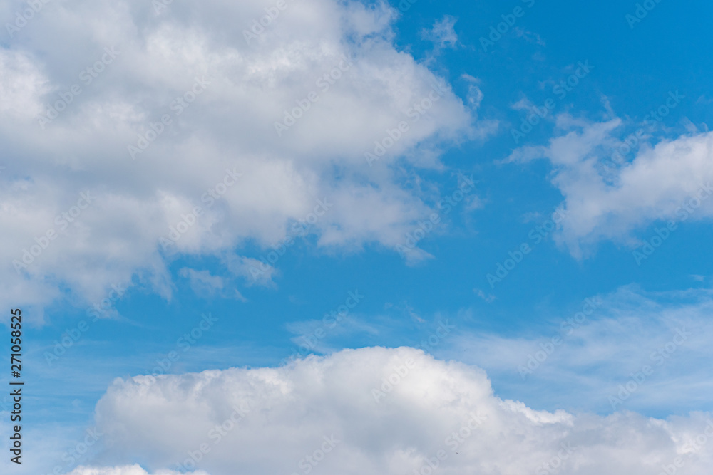 Blue sky with fluffy clouds. Natural landscape. Spring nature scene. Blue sky with fluffy clouds. Natural landscape. Spring nature scene.