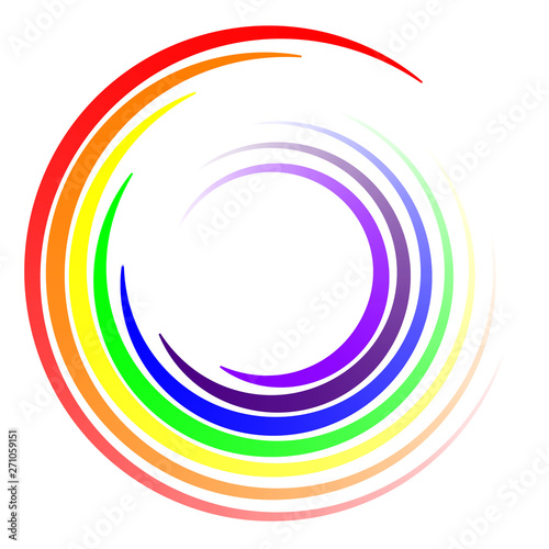 swirl colors LGBT rainbow, vector swirl swirling rays of colors of the rainbow logo template