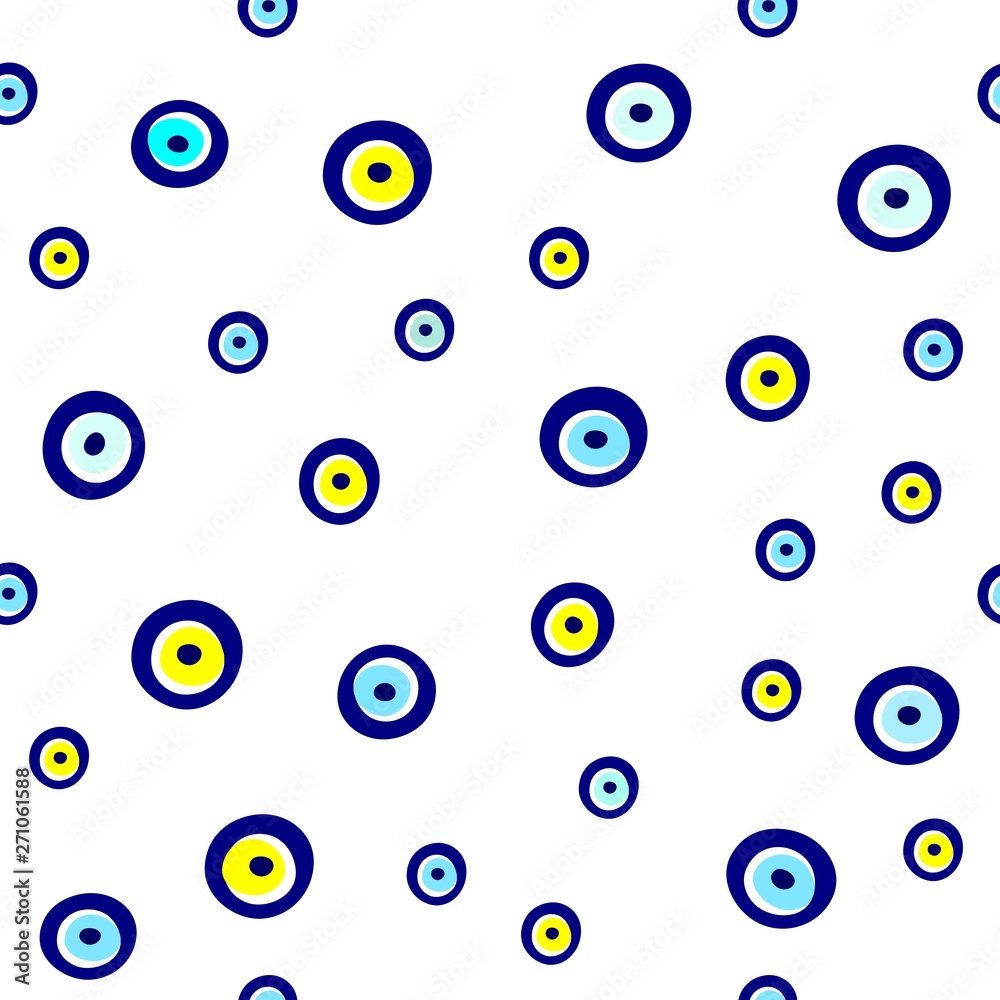 Naklejka premium Blue evil eye seamless pattern vector