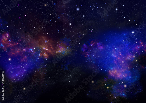 Night sky - Universe filled with stars, nebula and galaxy. Abstract background © nj_musik