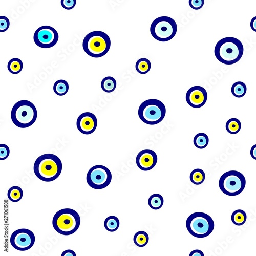 Blue evil eye seamless pattern vector