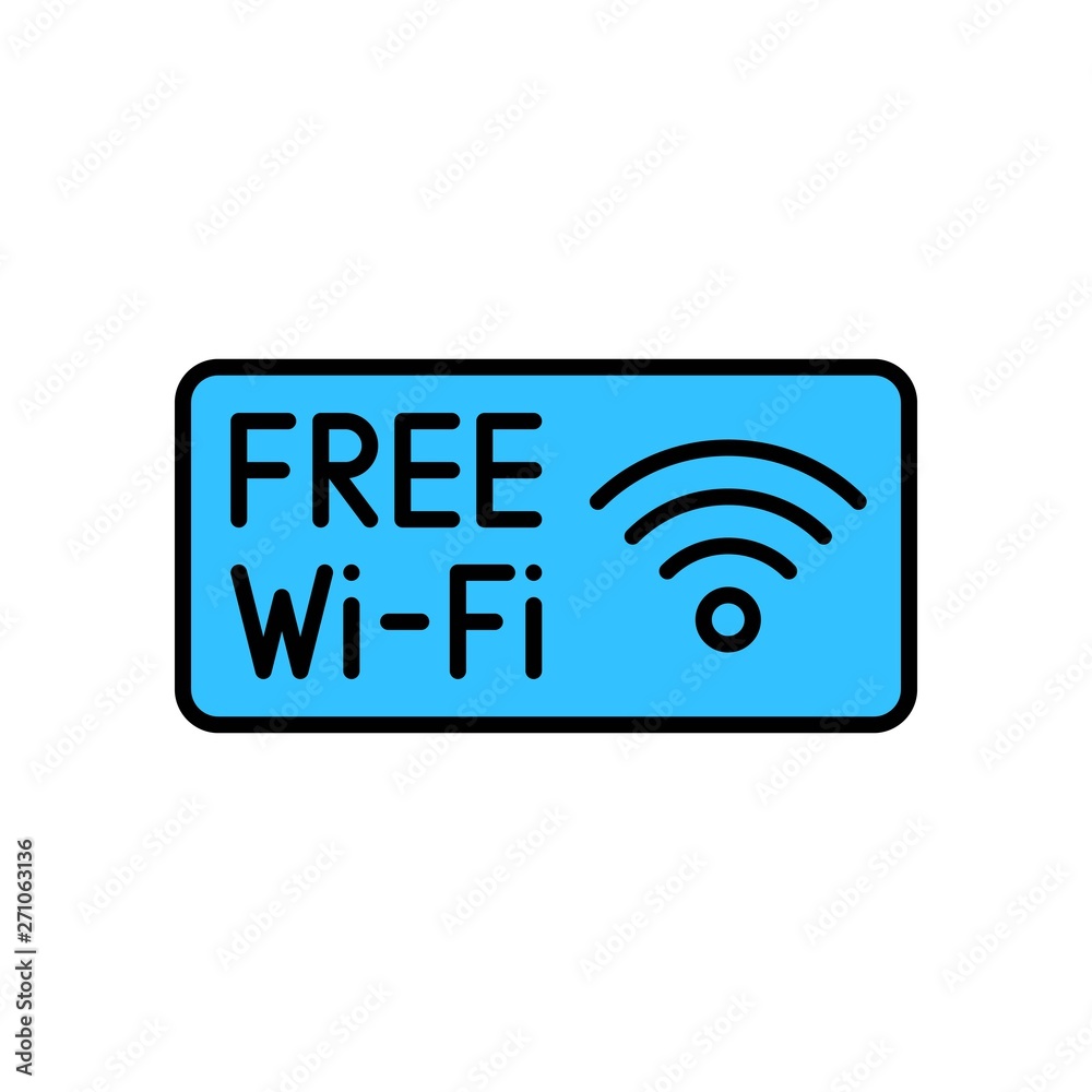 Free WiFi logo icon, wireless local area networking vector Free WiFi logo icon, wireless local area networking vector