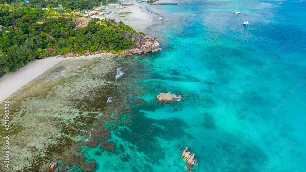 Aerial View: La Dique Anse Severe - Seychelles Aerial View: La Dique Anse Severe - Seychelles