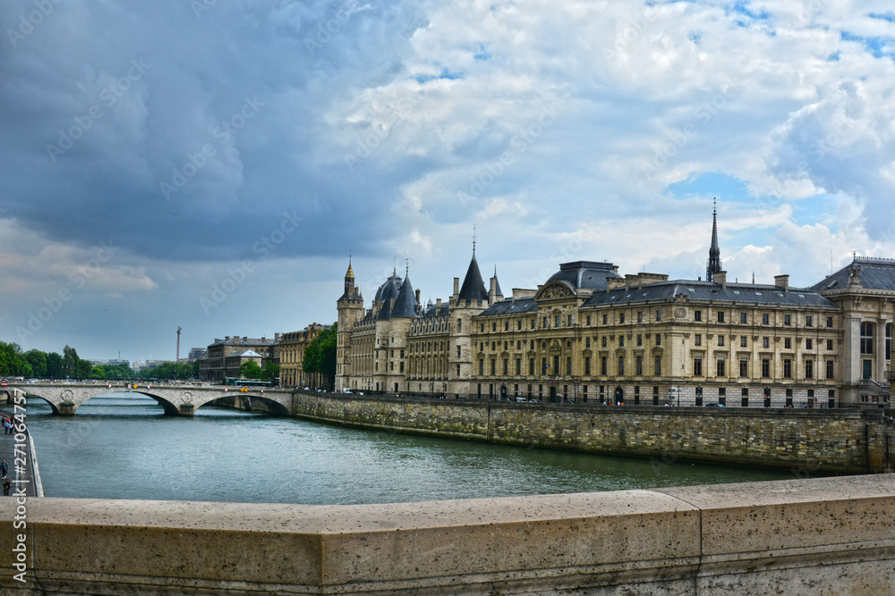 Castle Conciergerie - former royal palace and prison. Conciergerie located on the west of the Cite Island and today it is part of larger complex known as Palais de Justice. Paris, France