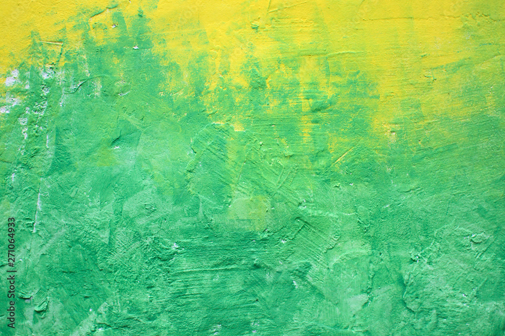 Green and yellow gradient wall design background. Grunge decorative craft texture. - Image	