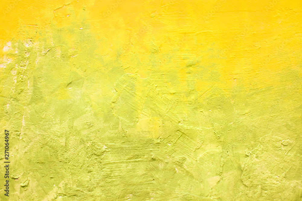 Fototapeta premium Yellow gradient wall design background. Grunge decorative craft texture. - Image 