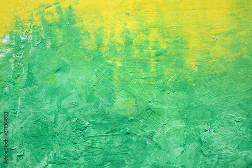 Green and yellow gradient wall design background. Grunge decorative craft texture. - Image 