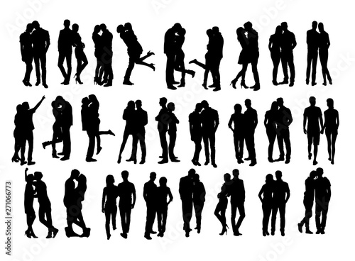 Couple People, art vector silhouette design