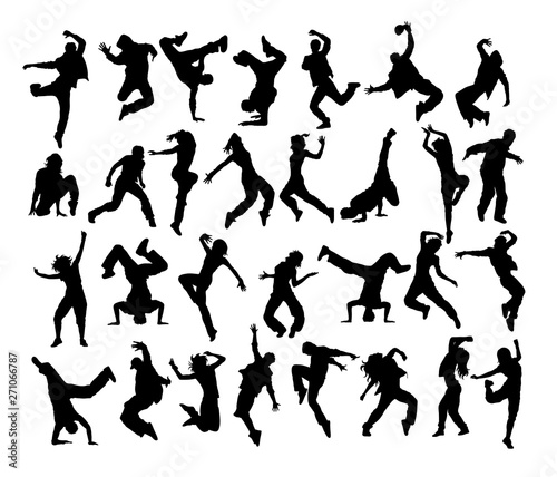Modern Dancer Silhouettes  art vector design