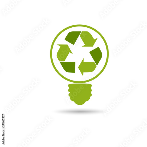 Ecology energy saving light bulb,Green cities help the world with eco-friendly concept ideas.vector illustration