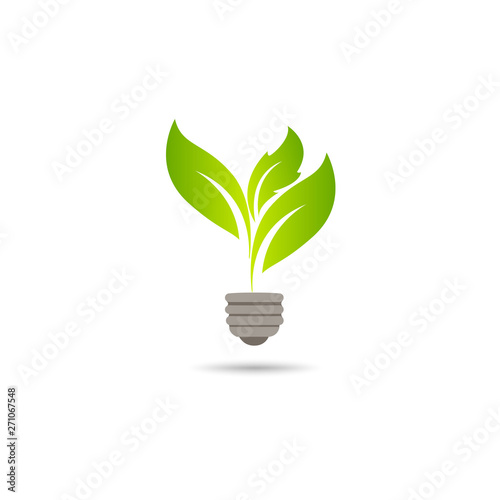 Ecology energy saving light bulb,Green cities help the world with eco-friendly concept ideas.vector illustration
