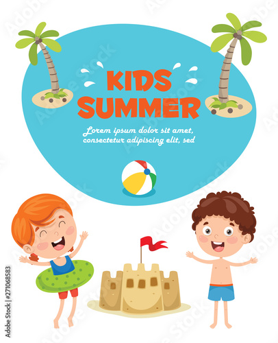 Vector Illustration Of Summer Children