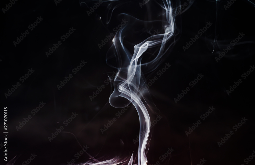 Fototapeta premium puffy smoke isolated dark background