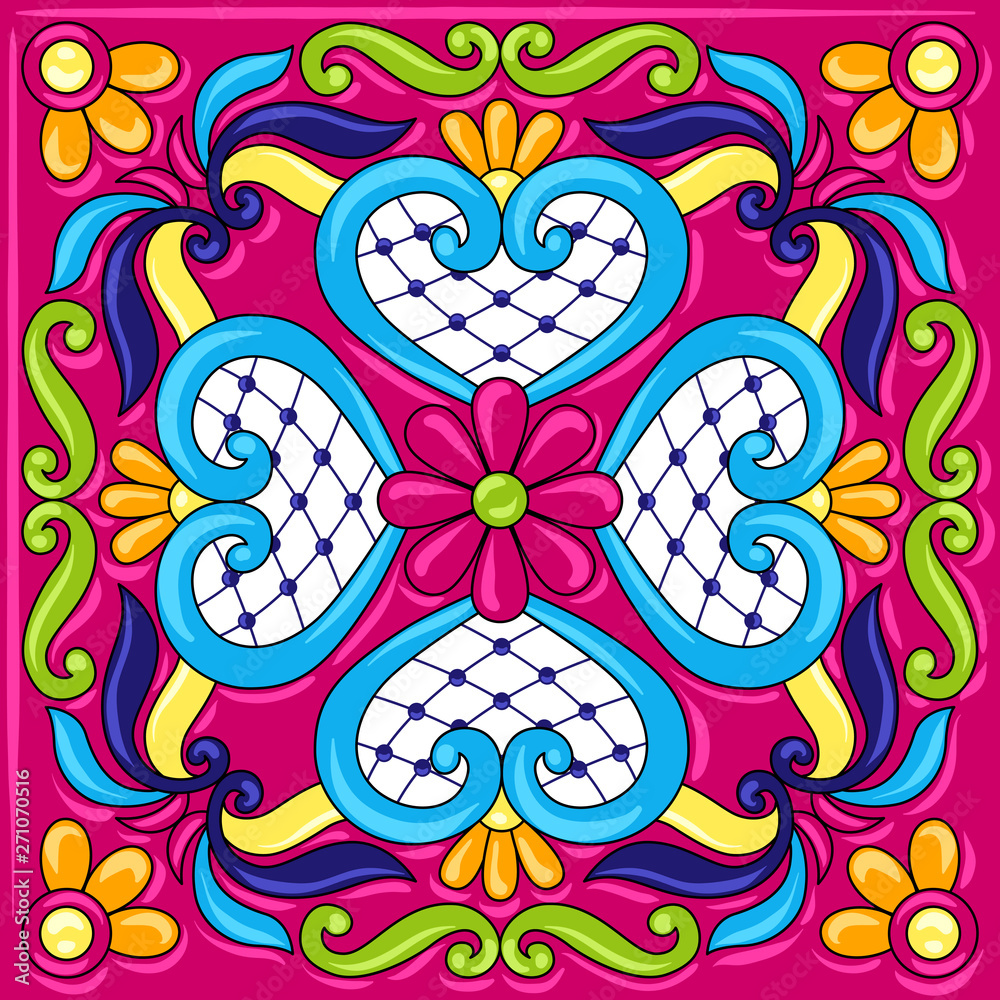 Mexican talavera ceramic tile pattern. Mexican talavera ceramic tile pattern.