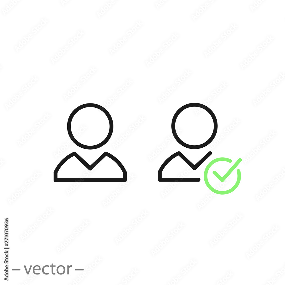 user account icon, login registration line symbol on white background - editable stroke vector illustration eps10 user account icon, login registration line symbol on white background - editable stroke vector illustration eps10