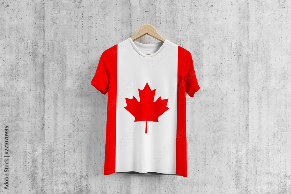 Canada flag Tshirt on hanger, Canadian team uniform design idea for