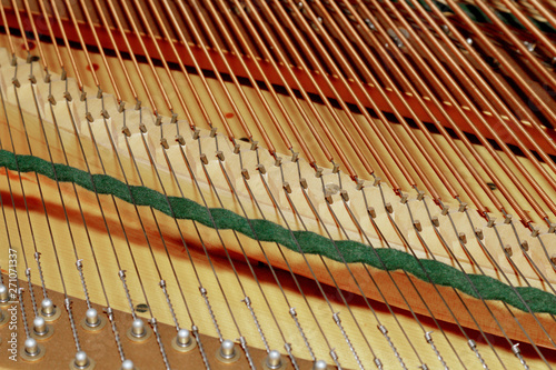 The system of strings in the piano photo