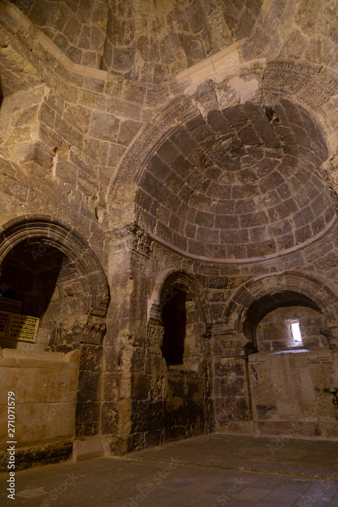  Deyrulzafaran Monastery in Mardin, Turkey. Interior view of Deyrulzafaran Monastery.