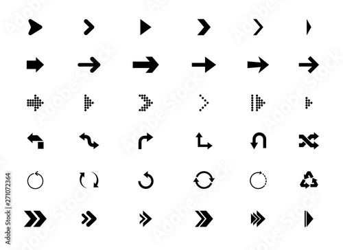 Set of black arrow. Arrows icon. Arrow Icon in trendy flat style isolated on background. Arrows vector collection. Vector Arrow icons for web navigation design elements web site design, logo, app, UI.