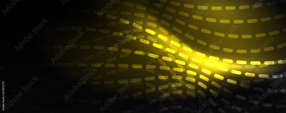 Smoky glowing waves in the dark. Dark abstract background with neon color light and wavy lines. Vector Smoky glowing waves in the dark. Dark abstract background with neon color light and wavy lines. Vector