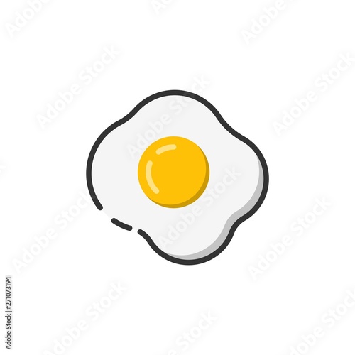 Fried egg icon color outline icon
