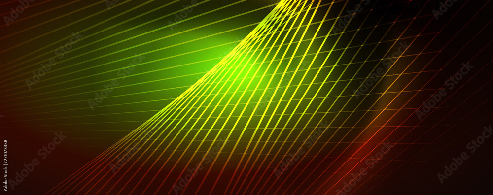 Shiny color neon light with lines, abstract wallpaper, shiny motion, magic space light. Techno abstract background Shiny color neon light with lines, abstract wallpaper, shiny motion, magic space light. Techno abstract background