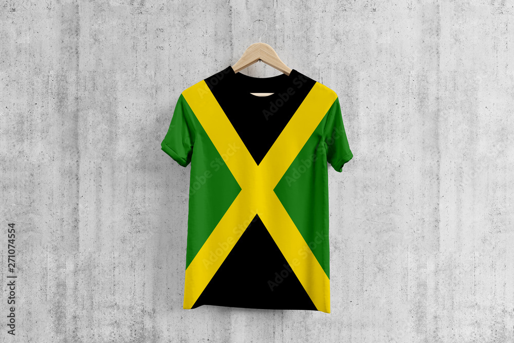 Jamaica flag Tshirt on hanger, Jamaican team uniform design idea for