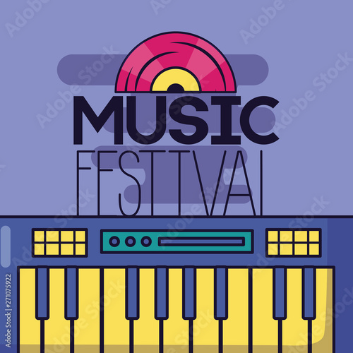 synthesizer vinyl record music festival background