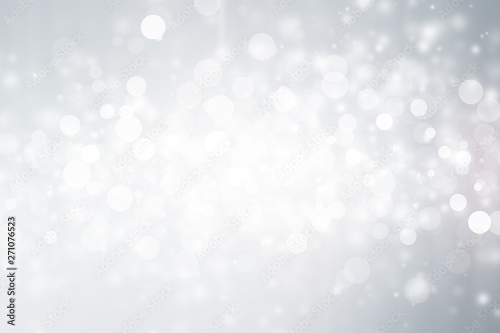 white blur abstract background. bokeh christmas blurred beautiful shiny Christmas lights - obrazy, fototapety, plakaty 