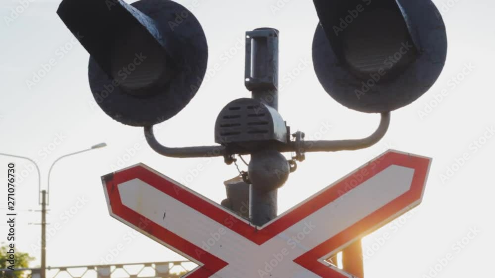 railway crossing signal sign  stop  transportation