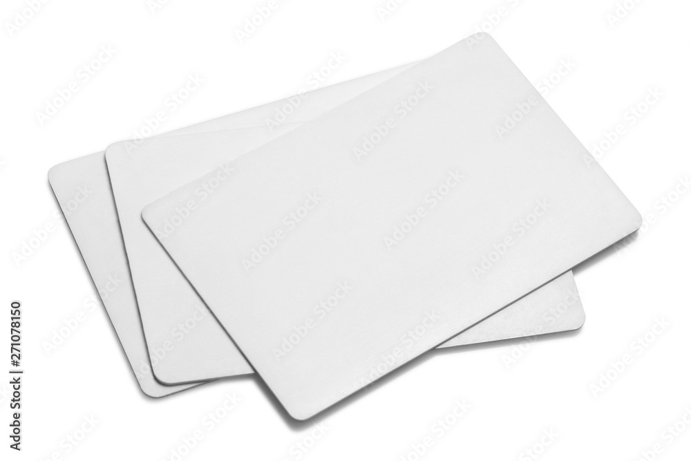 Blank white cards or tickets/flyers, isolated on white background Blank white cards or tickets/flyers, isolated on white background