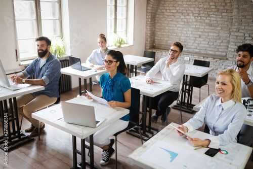 Successful business group of people at work in office