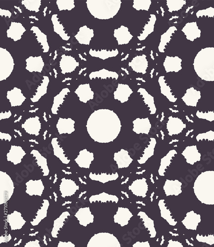 Seamless vector pattern. Abstract geometric bold circle grid. Repeating tile background. Monochrome surface design textile swatch, modern geometric black white wallpaper, trendy fashion all over print