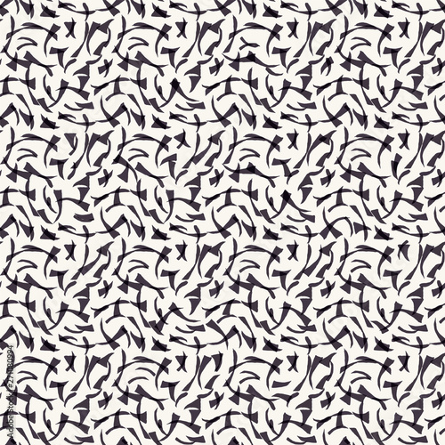 Seamless vector pattern overlay. Tiny hand drawn irregular speckles shapes. Repeating geo  background. Monochrome surface design textile swatch, modern black white wallpaper, minimal all over print. 