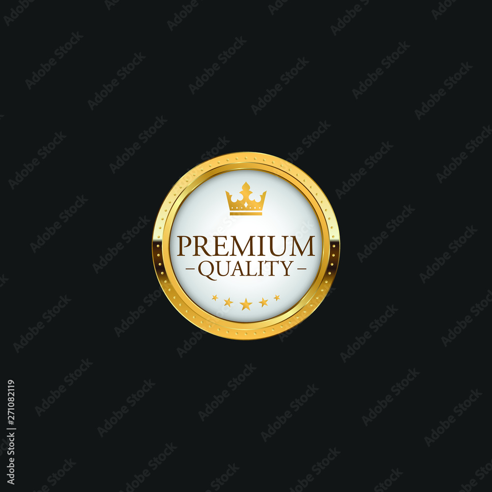 Circle Premium Quality Badge Label Luxury Gold Design Element Template for packaging