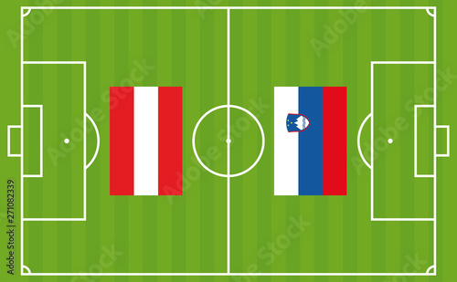 An illustration for football tournament between Austria and Slovenia