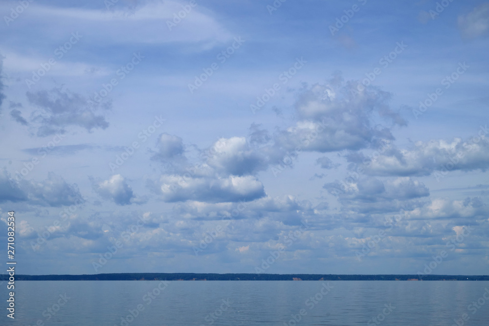 Fototapeta premium background white fluffy clouds high in the sky