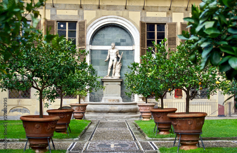 Garden at Palazzo Medici Riccardi, Florence, Italy