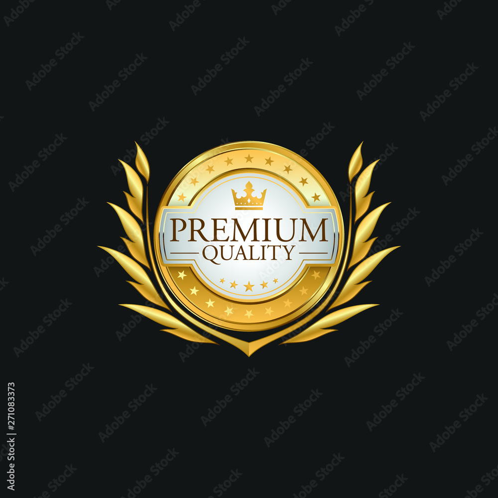 Circle Premium Quality Badge Label Luxury Gold Design Element Template for packaging