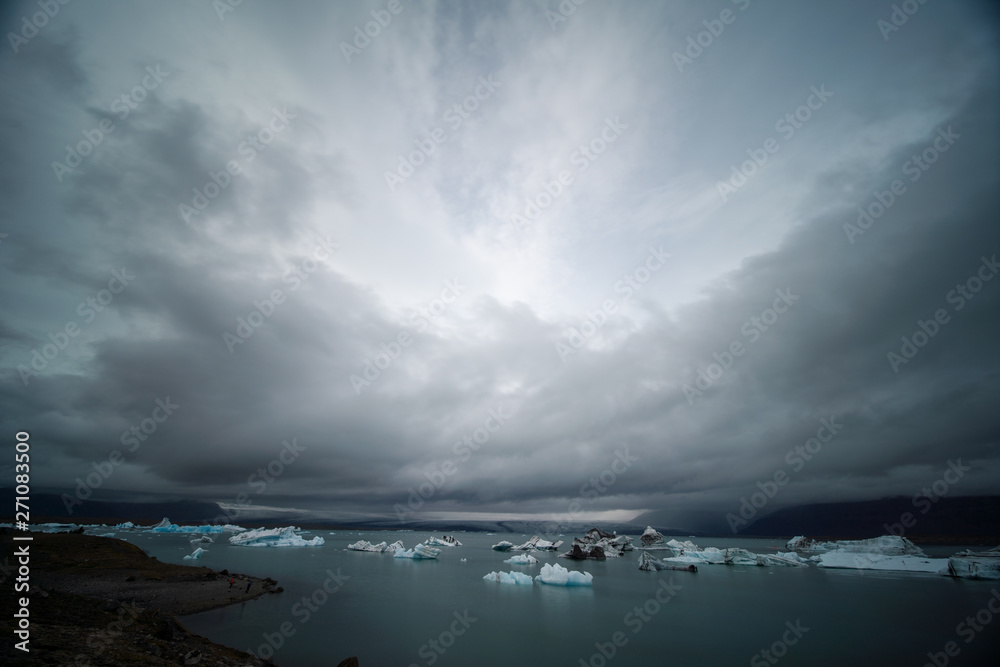 Fragments of iceberg in sea water. Iceland north sea Fragments of iceberg in sea water. Iceland north sea