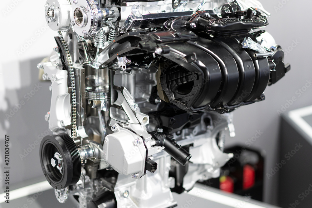 Fototapeta premium detail of engine in car