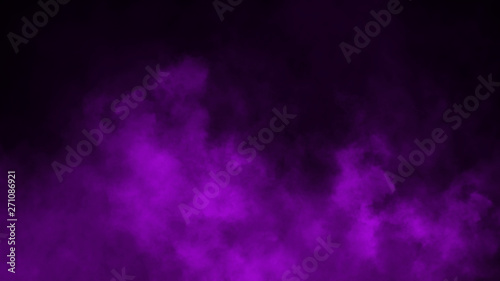 Purple fog and mist effect on black background. Smoke texture . Design element