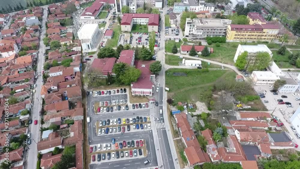 Aerial view of hospital building in Nis city in Serbia Aerial view of hospital building in Nis city in Serbia
