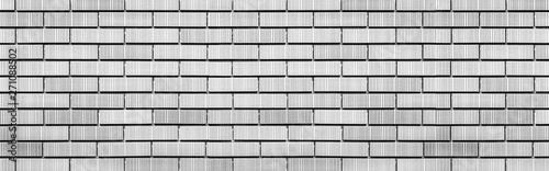 Panorama of White brick wall texture and background
