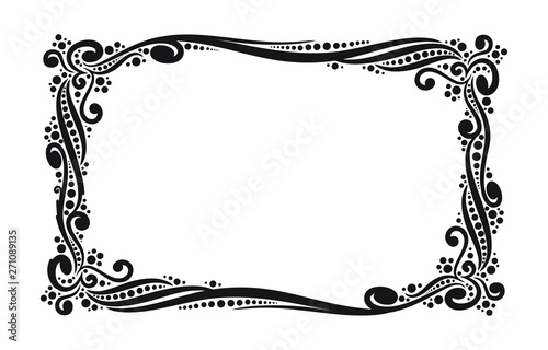 Vintage black frame with empty place for your text or other design, vector illustration greeting card. 