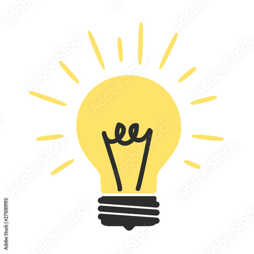 光る電球のイラスト