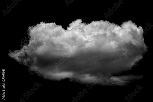 White cloud isolated over a black background realistic cloud.