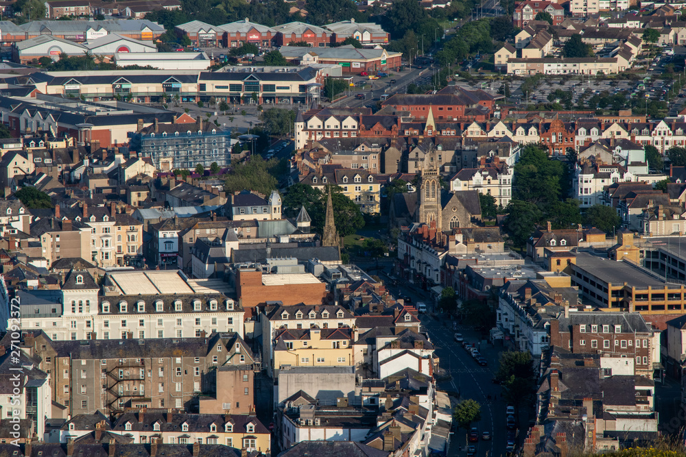 Llandudno, Wales, Focused view of the town viewed from the Great Orme. Llandudno, Wales, Focused view of the town viewed from the Great Orme.