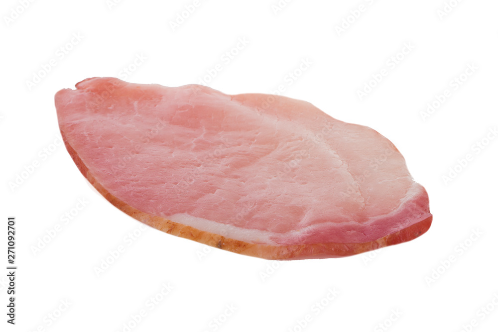 cut of ham isolated on white background